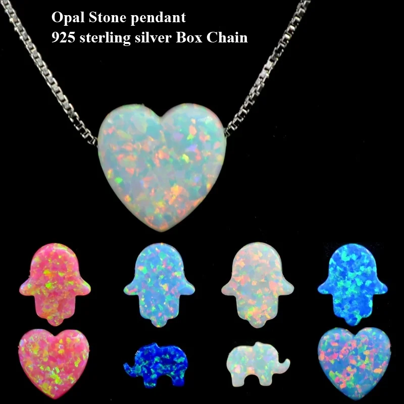 Ожерелье из стерлингового серебра S925 пробы с подвеской в виде сердца хамсы слона