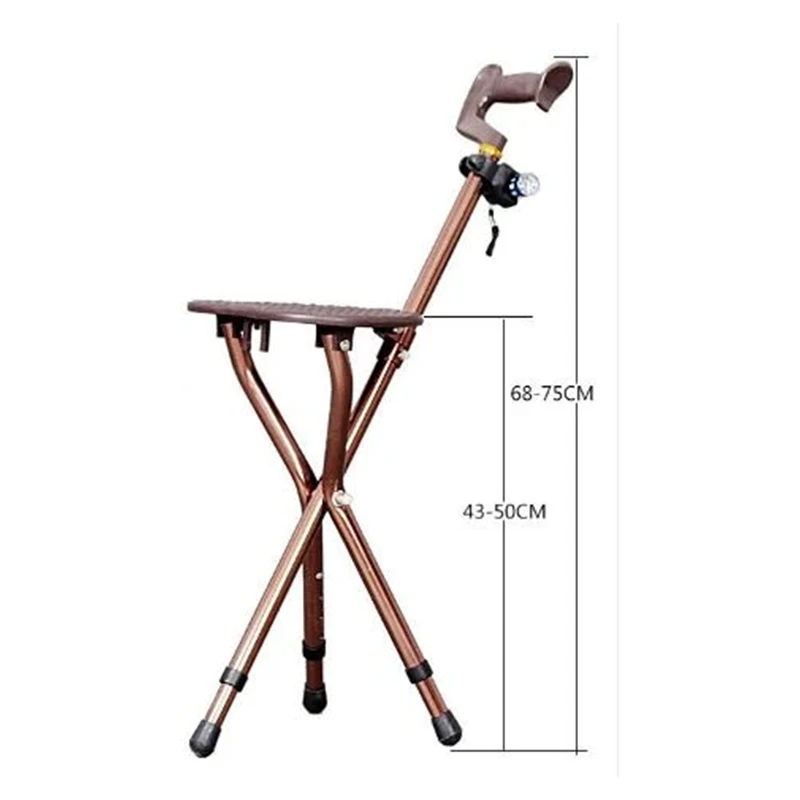 구매 노인 도움 라인 도구 접는 의자 노인 워킹 기어 벤치 삼각대, LED 조명, 휴대용, 노인 자조 장비