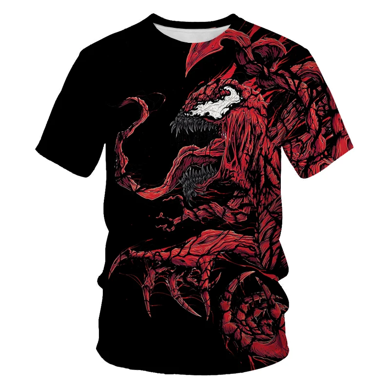 

2021 new summer men's fashion slim T-shirt spider 3D printing youth short-sleeved casual shirt soft and breathable