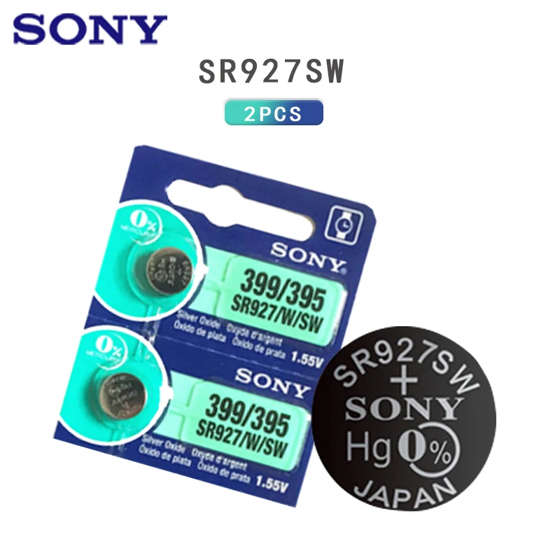2 шт./лот Sony 100% оригинал 395 SR927SW 399 SR927W AG7 LR927 1 55 в серебряный оксид аккумулятор для