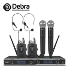 Debra D-440, Профессиональная Беспроводная микрофонная система с Lavalier, гарнитура и ручной для сцены, для церкви, семейные вечерние, маленькие караоке