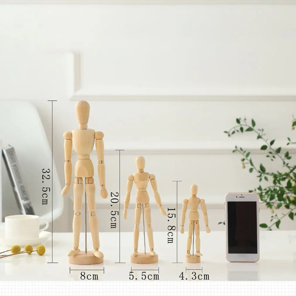 

Wooden Human Art posable Drawing Flexible Joints Mannequin Manikins Figures Doll Model Sketch Mannequin Hand
