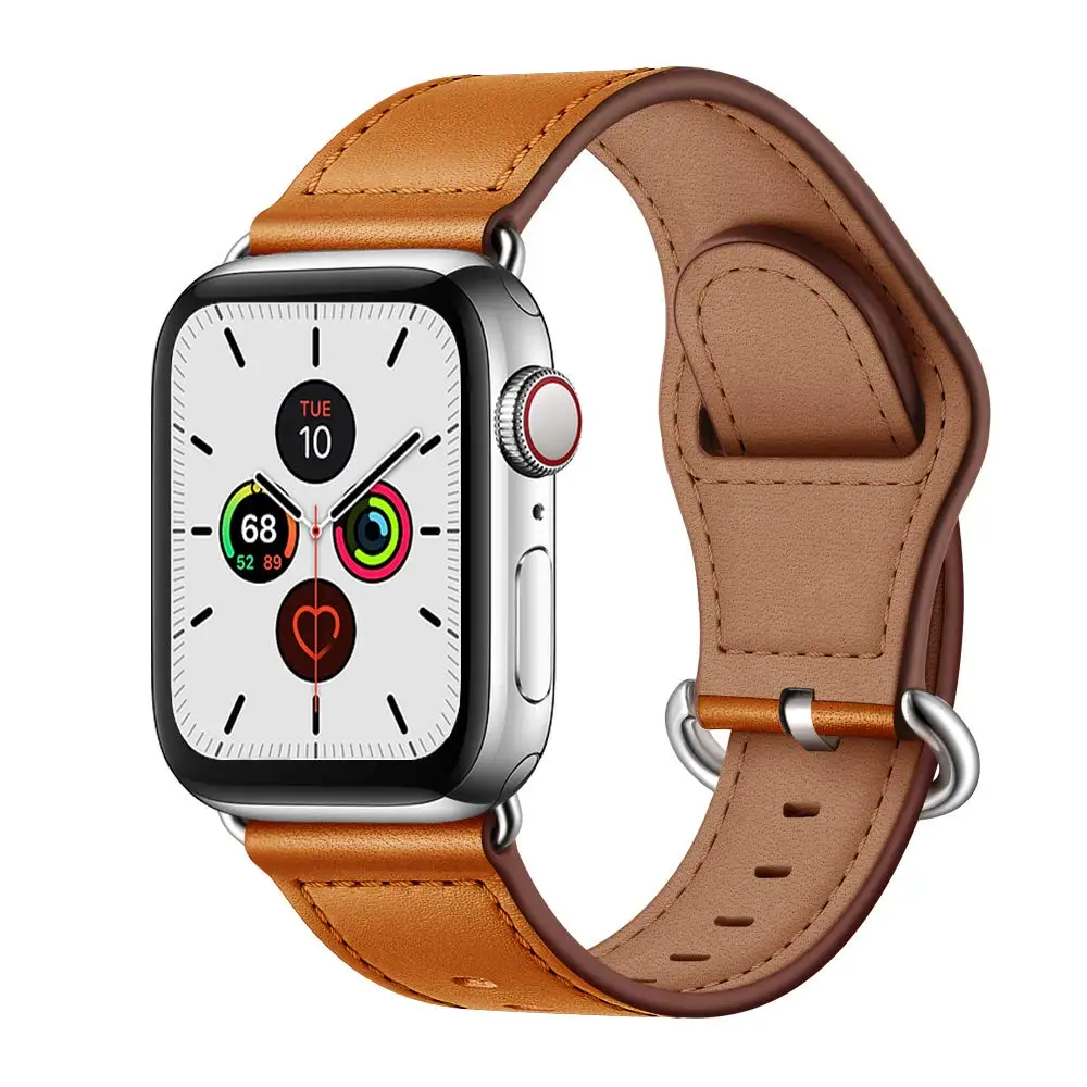 

Кожаный ремешок для Apple watch series 6 SE 44 мм 40 мм, регулируемый браслет для смарт-часов, браслет для iWatch 5 4 3 42 мм 38 мм