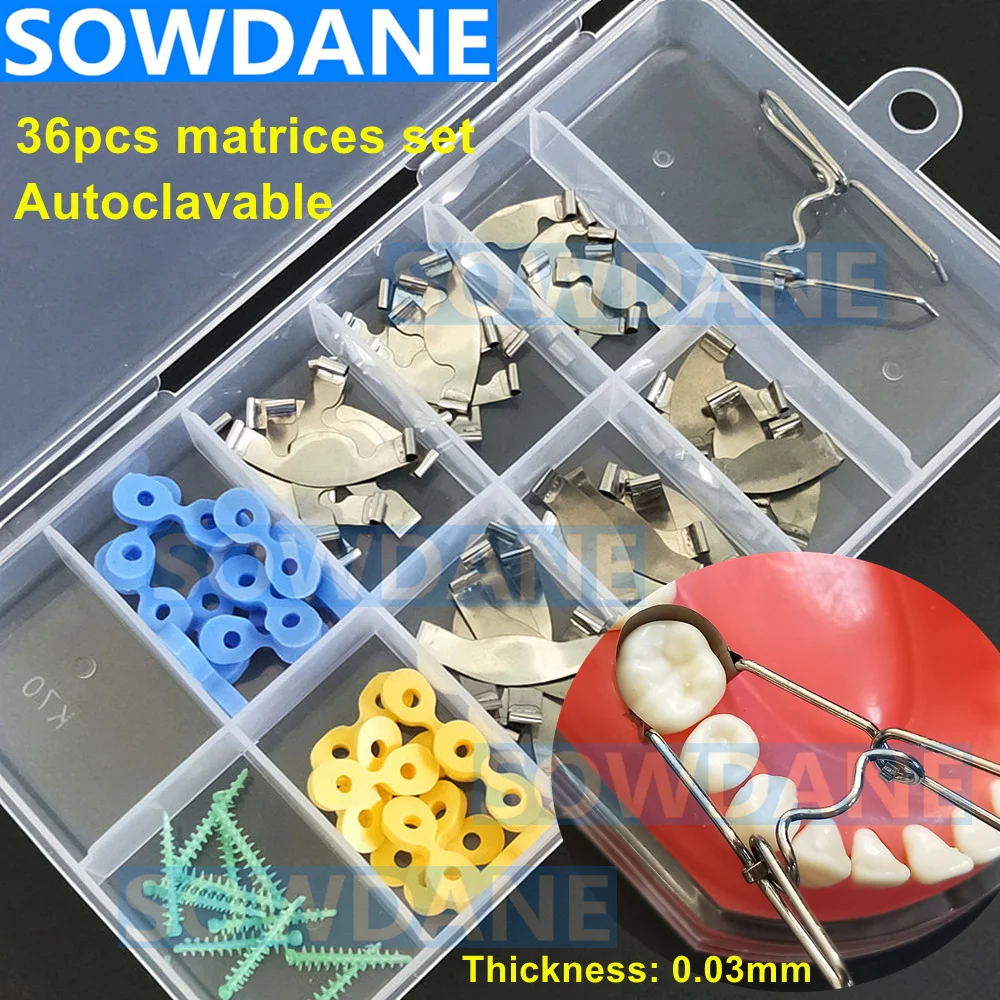 36 шт./компл. стоматологические седла Контурные металлические матрицы матрица