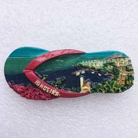 qiqipp portugal madeira tourism commemorative scenery magnetic stickers creative flip flops home decoration accompanying gifts