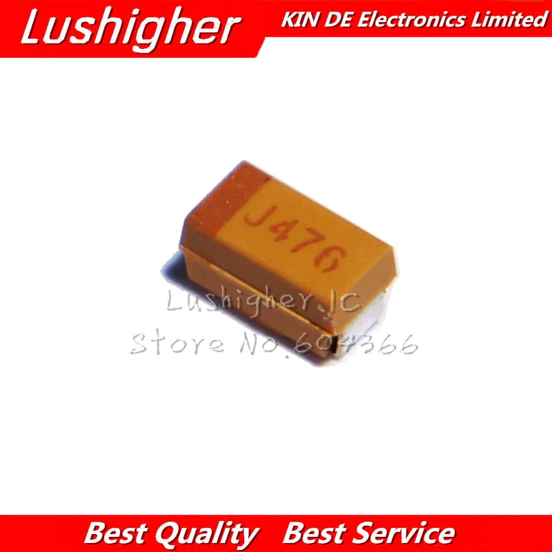 20 шт. корпус A 47 мкФ 6 3 V SMD 476C J476 3216 танталовый конденсатор|capacitor tantalum smd|capacitor smdcapacitor