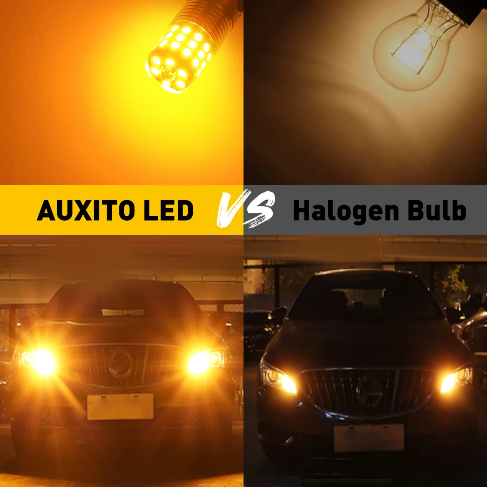 AUXITO 2 шт. W21W светодиодный Canbus Error Free T20 7440 лампы индикатора сигнала 2835SMD нет Hyper