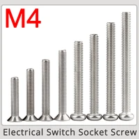 m4 length 40 70mm electrical switch socket flat head screws phillips round head countersunk bolt 304 stainless steel