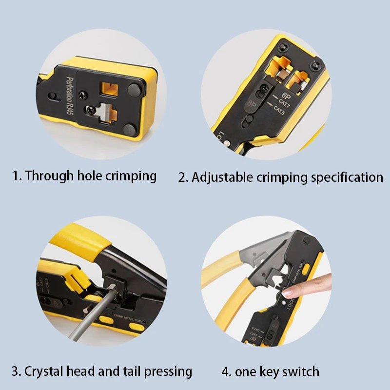 rj45 tool network crimper cable crimping tools for rj45 cat7 cat6 cat5 rj11 rj12 modular plugs metal clips pliers free global shipping