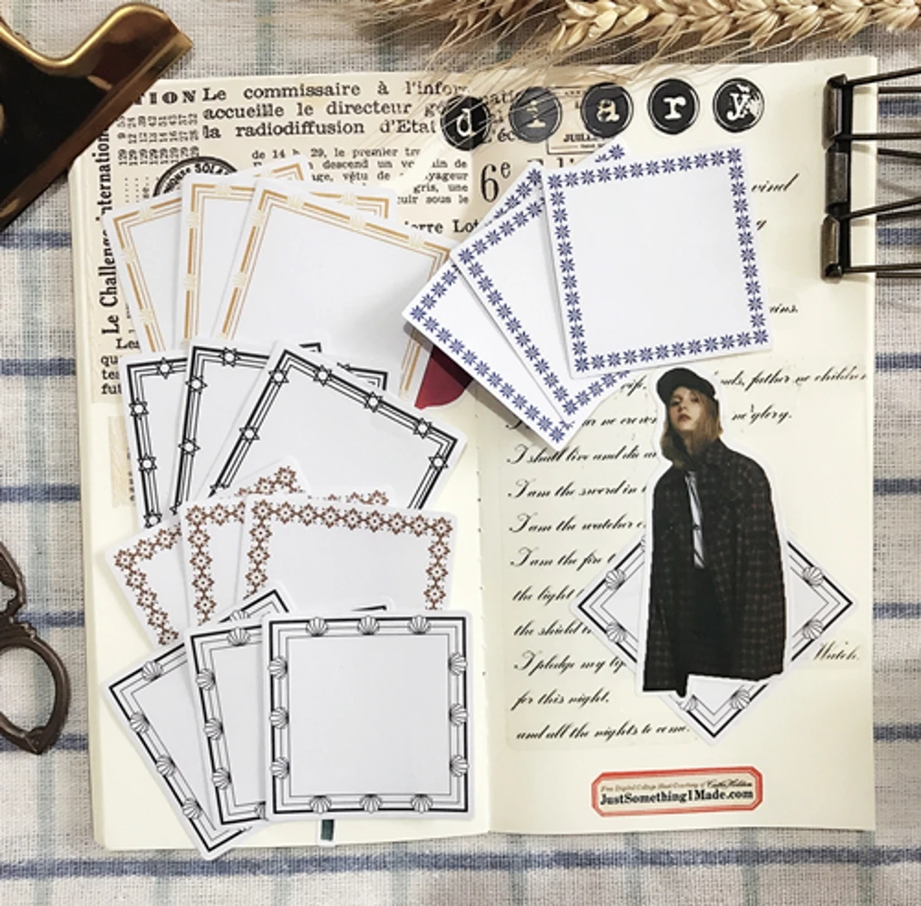 15 шт./пакет винтажная черная квадратная наклейка сделай сам скрапбукинг альбом