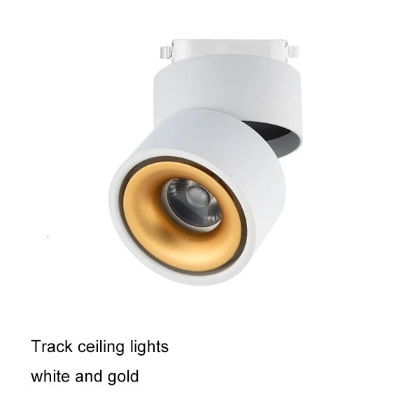 track white gold Surface Mounted LED Ceiling Lights Kitchen Fixtures COB Back ground Spot Lamp Angle Adjustable Black White Lampshade AC85-265V - Цвет корпуса: track white gold