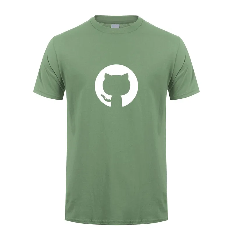 Military Green Футболка Github программатор программа ape Программирование гиковская рубашка футболка с короткими рукавами LH-149 - Цвет: Military Green