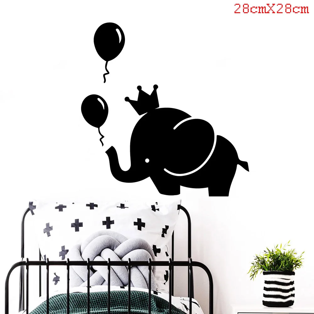 0441-black Виниловая наклейка на стену с именем слона на заказ, домашний декор для детей, мальчиков и девочек, украшение для детской комнаты, наклейки на стену - Цвет: 0441-black