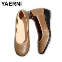 yaerni genuine leather retro handmade womens shoes large size leather shoes flat suede leather shoes shoe