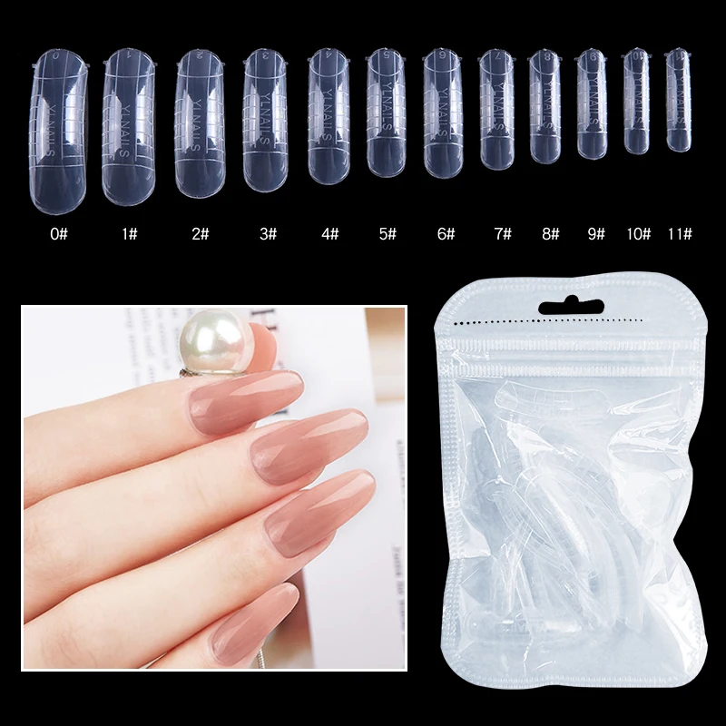 

36Pcs/Bag Poly Nail Gel Full Cover Nail Forms Acrylic False Fake Nails Quick Building Mold Tips Dual Forms Nail Finger Extension