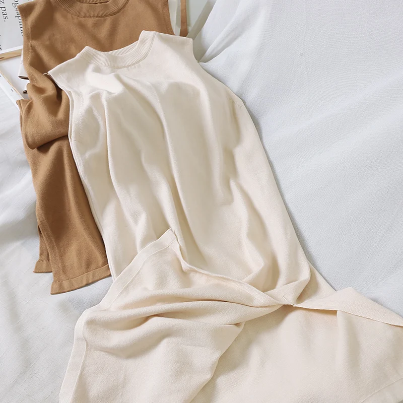 Женское повседневное сексуальное летнее платье однотонное длинное трикотажное