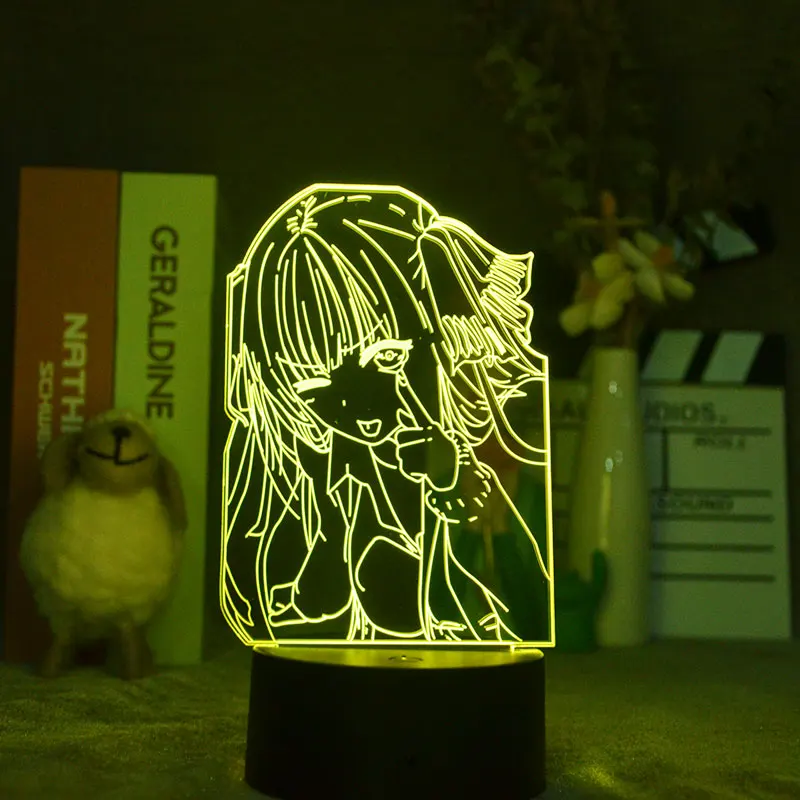 

3D Nightlight Anime Short Hair Girl Smart Phone Control Room Decoration Teenager Led Spotlights Cute Room Decor Leds Young