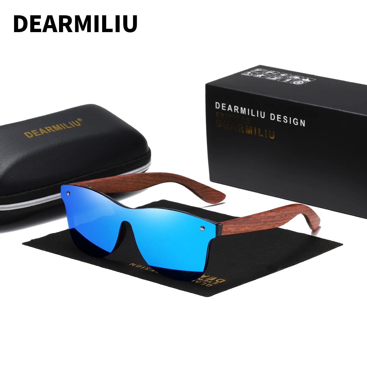 DEARMILIU, мужские солнцезащитные очки, поляризационные, ореховое дерево, зеркальные линзы, солнцезащитные очки для женщин, фирменный дизайн, цветные оттенки, ручная работа