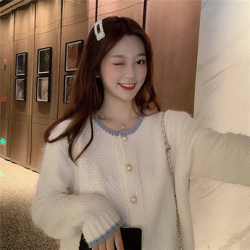 Женское пальто новинка весны 2020 стильный милый женский короткий вязаный