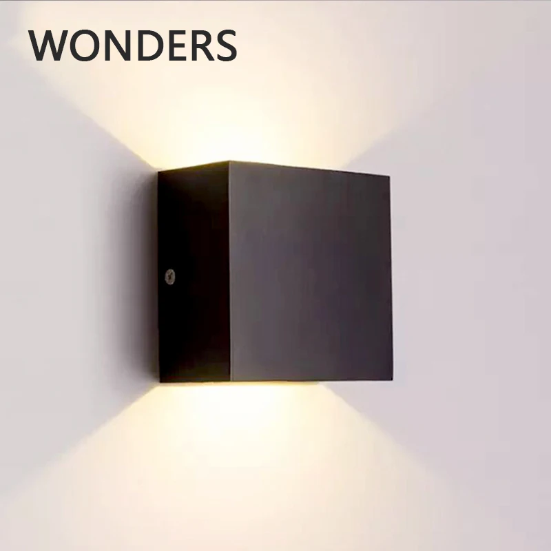 

Nordic Simple Aluminum LED wall lamp New Box shape luminaria indoor aisle corridor dual head бра outdoor waterproof wall light