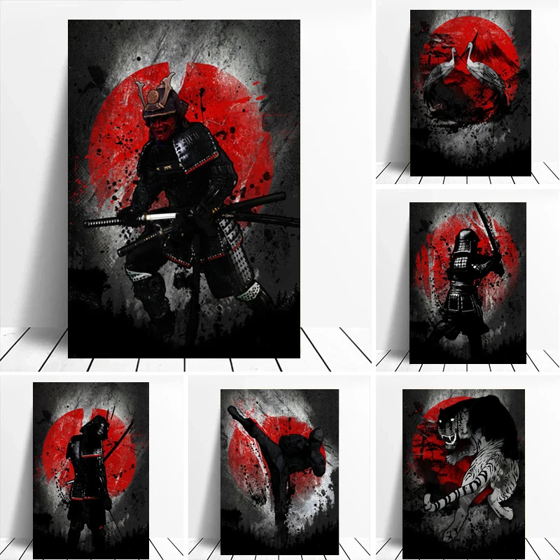 

Home Decor Japanese Ninja Bonsa Bushido Samurai Kanji Abstract Canvas Painting Posters Prints Wall Art Pictures For Living Room