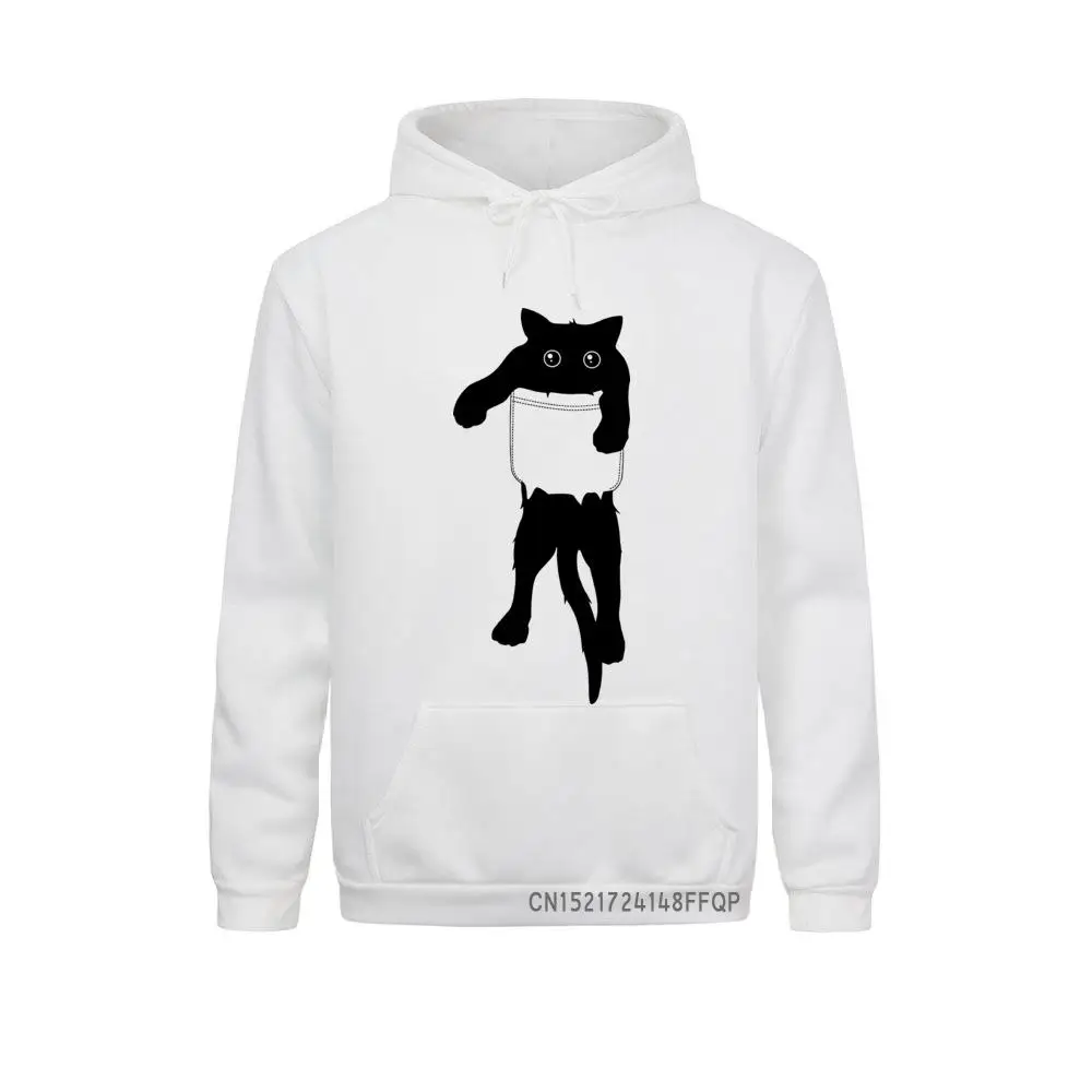 Мужская зимняя толстовка с капюшоном и принтом в виде забавного кота | одежда