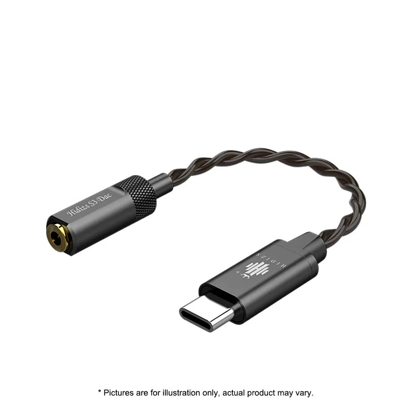 S3 (Black) HIDIZS S3(Sonata III) HiFi аудио тип-c DAC кабель конвертер USB DAC до 3,5 мм усилитель для наушников адаптер для Android телефона ПК - Цвет: S3 (Black)