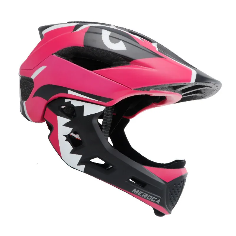 

Face Iamok Bicycle Boy Helmet Integrated-molded Full MEROCA Balance Helmets Bike Children's Shar-k Protection Parts Chin Girl Bi
