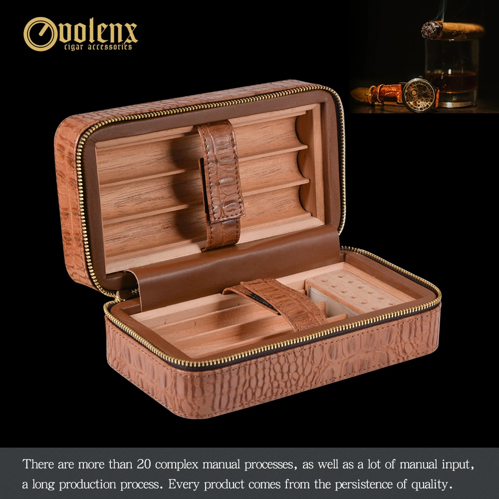 VOLENX кожаная коробка для сигар с увлажнителем Классический чехол хьюмидор