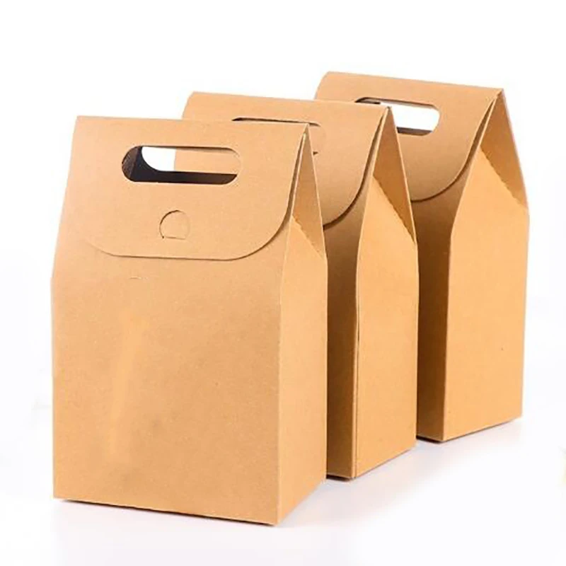 50 шт/партия коробка для десертов Свадебный коричневый пакет из крафт бумаги