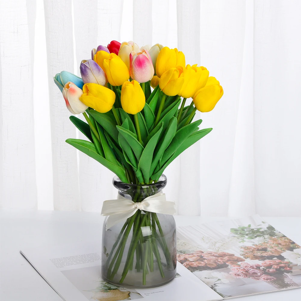 10 шт. Искусственные цветы тюльпаны из пенопласта букет декоративные поддельные