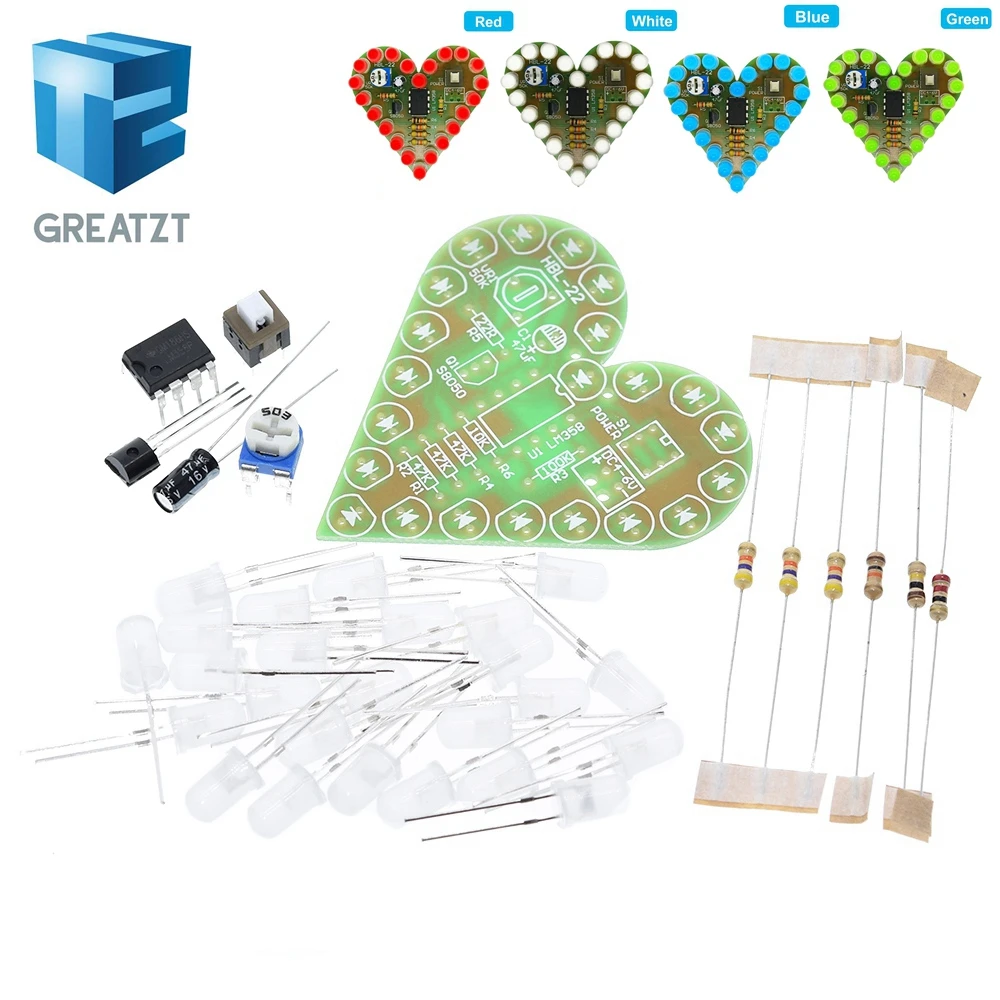 Набор для творчества в форме сердца набор дыхательных ламп 4-6 В постоянного тока