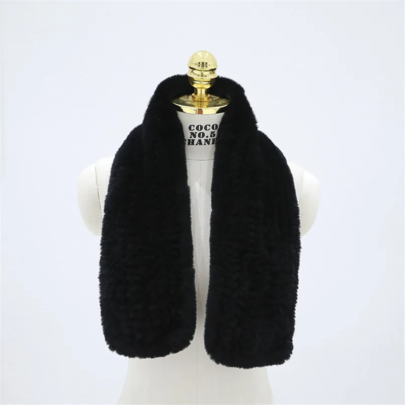 Зимние женские 100% настоящий мех кролика шарфы теплые мягкие пушистые из