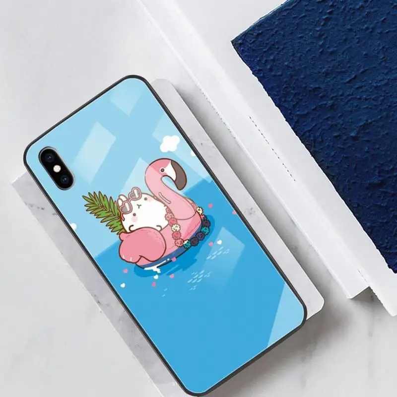 

Peach Cat Phone Case For Ipohne 11 Pro Max XR 8 PLUS Cover Case Glass For Iphone 11 Case