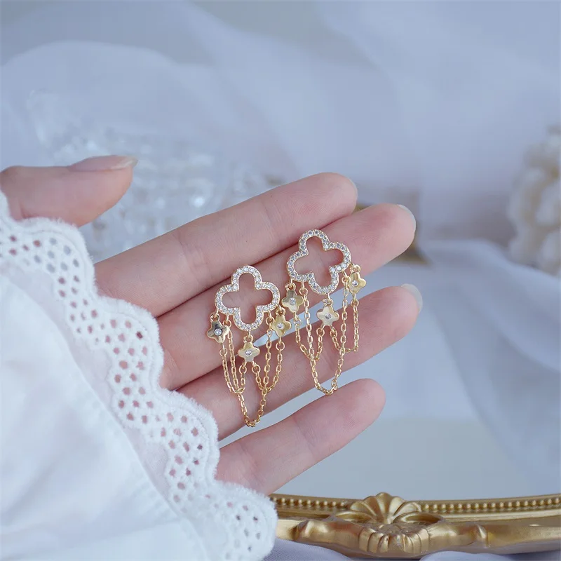 2021 висячие серьги с кисточками и цветами в Корейском стиле для женщин девушек