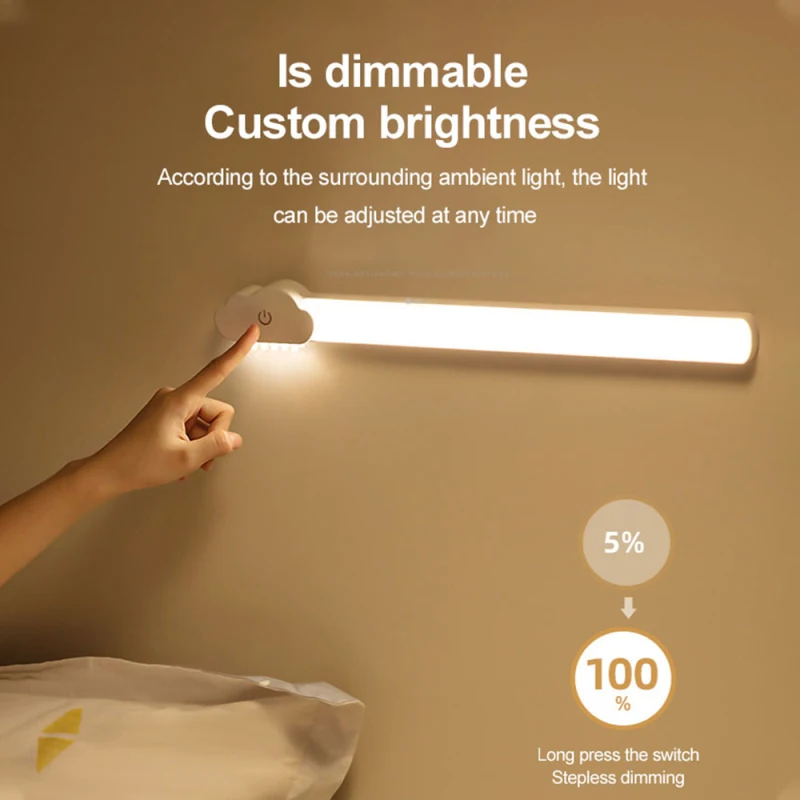 

LED Desk Lamp Dual-use USB Charging Eye Protection Learning Dormitory Lamp Stepless Dimming Cabinet Light Night Light Induction