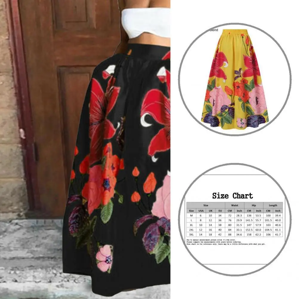 

Женская Повседневная юбка с эластичным поясом и широким подолом, юбка-макси в богемном стиле, длинная юбка в пол для встреч