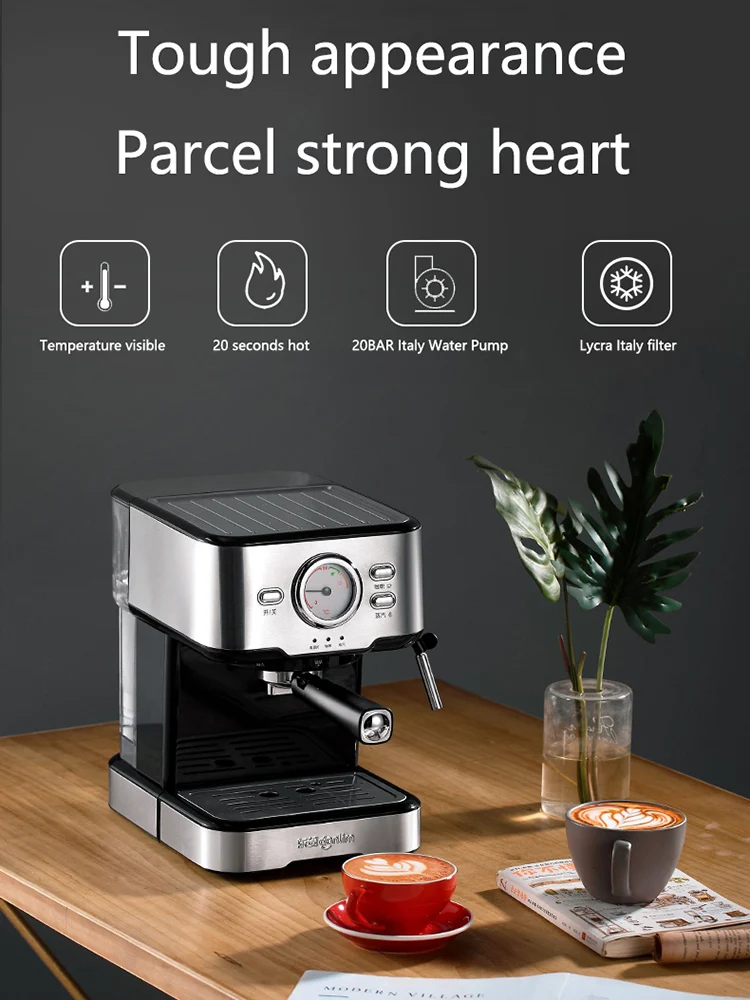 Кофемашина Бытовая компактная полуавтоматическая Паровая кофеварка для