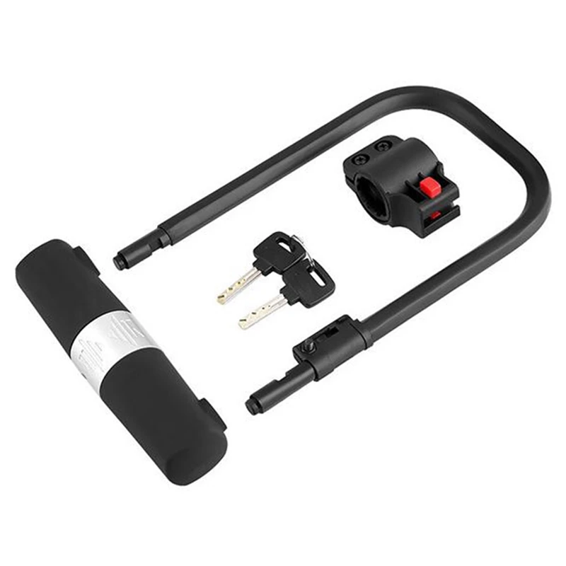 

Bike U Lock Bicycle Security Bike Safety Bracket Shear Resistant Lock Convenient Lock Frame Key Bicycle Accessories