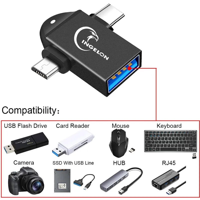 usb c otg адаптер 2 в 1 micro usb type c к usb 30 адаптер type c