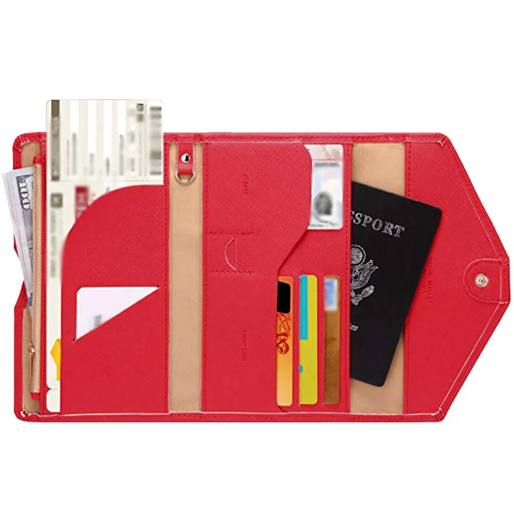 Нейтральный многоцелевой дорожный кошелек для паспорта тройного сложения