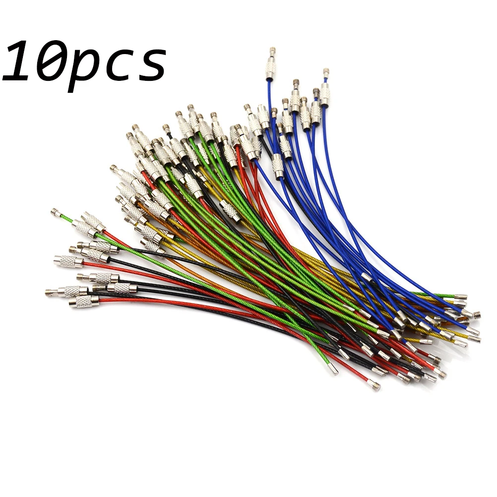 10 шт. каната фиксирующий винт Проволока из нержавеющей стали брелок для ключей