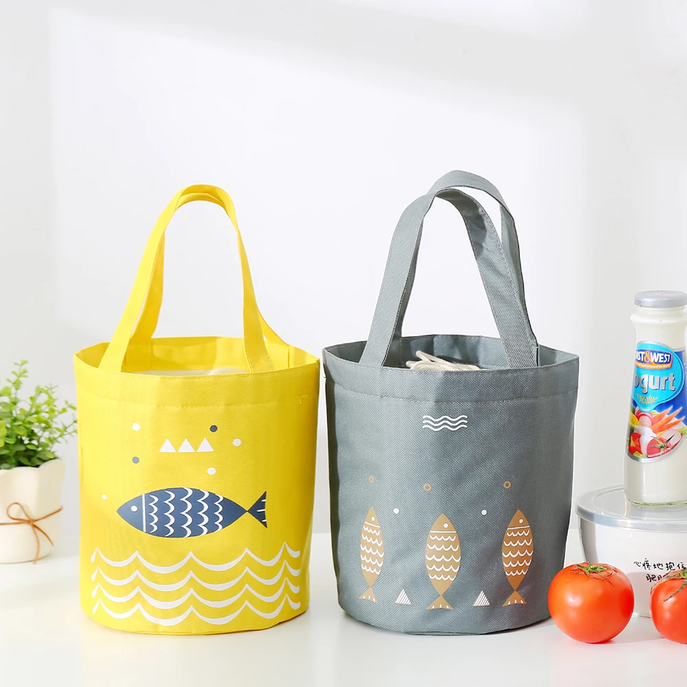 

For Women Kids Men Insulated Oxford Cloth Box Tote Bag Cartoon Printed Thermal Cooler Picnic Food Lunch Bags