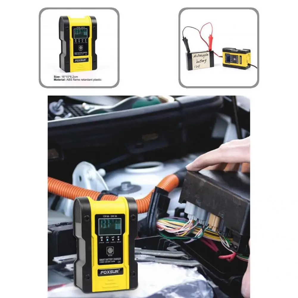 Pulse Repair Charger Fully Automatic Fireproof ABS Useful Car Battery Charger Car Battery Charger for Motor Vehicles