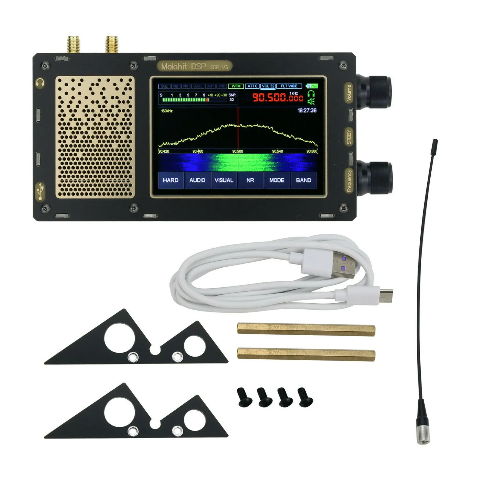 

Зарегистрированный радиоприемник 1,10c 3,5 "50 кгц-2 ГГц Малахит DSP SDR с расширенной версией для 2 антенн