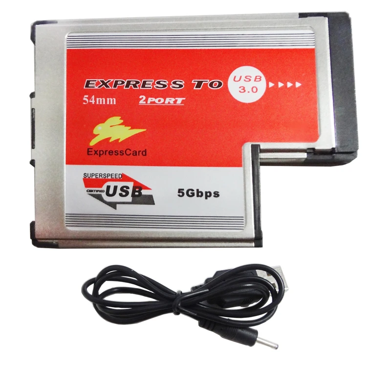 2 Dual Ports USB 3.0 HUB Express Card ExpressCard 54mm Hidden Inside USB3.0 Adapter ASMedia ASM1042 Chip For Laptop Notebook NEW |