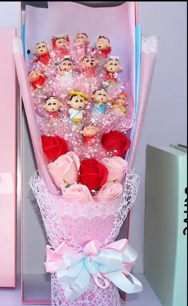 no box Акция, новинка, горячая распродажа, Crayon Shin-chan Crayon Shin chan, коллекционная фигурка, игрушки, Рождественская игрушка, букет, подарок - Цвет: no box