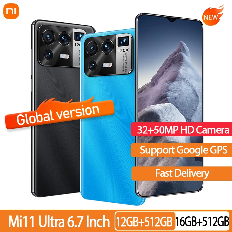 

Global Version Mi11 Ultra 6.7 Inch Smartphone 6800mAh Android 11.0 16+512GB Support Google Unlocked 5G Network Cellphone