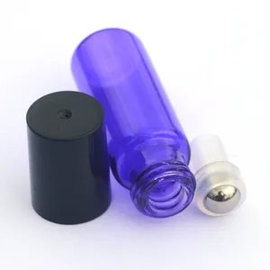 50 шт., горячая Распродажа, флакон для парфюма с эфирным маслом, 5 мл, с черной пластиковой крышкой