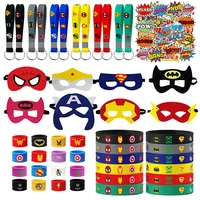 superhero party masks slap bracelet for kids the avengers supplies favor kids gifts super hero party stickers decor